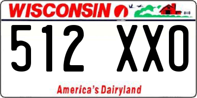 WI license plate 512XXO