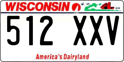 WI license plate 512XXV