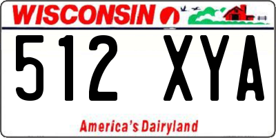 WI license plate 512XYA