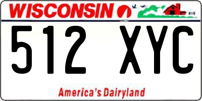 WI license plate 512XYC