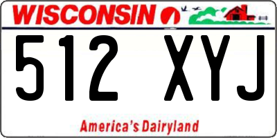 WI license plate 512XYJ
