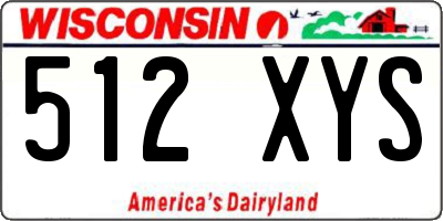 WI license plate 512XYS