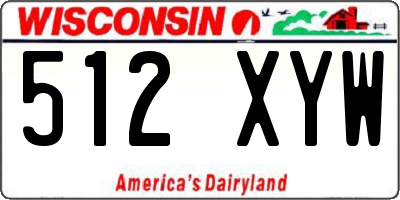 WI license plate 512XYW