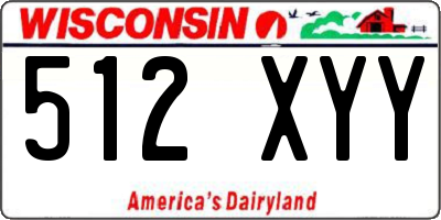 WI license plate 512XYY