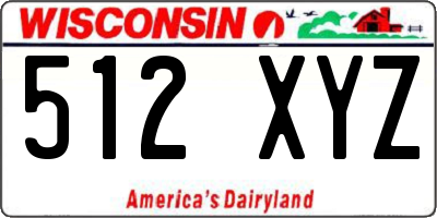 WI license plate 512XYZ