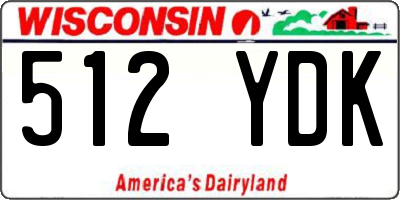 WI license plate 512YDK