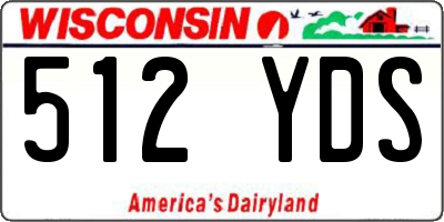 WI license plate 512YDS