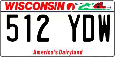 WI license plate 512YDW