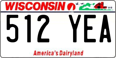 WI license plate 512YEA