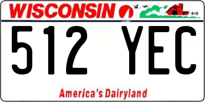 WI license plate 512YEC