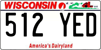WI license plate 512YED