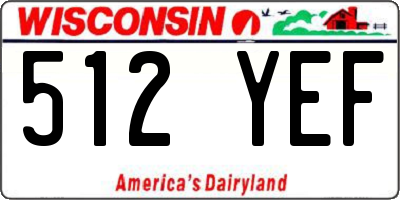 WI license plate 512YEF