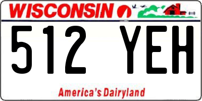 WI license plate 512YEH