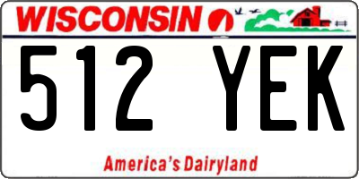 WI license plate 512YEK