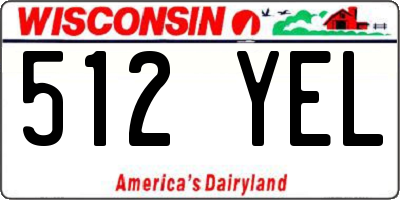 WI license plate 512YEL