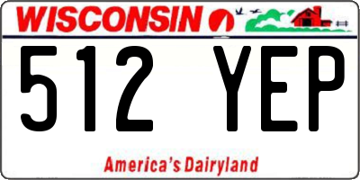 WI license plate 512YEP