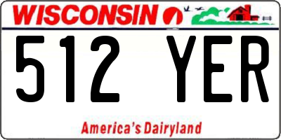 WI license plate 512YER