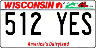 WI license plate 512YES