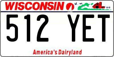 WI license plate 512YET
