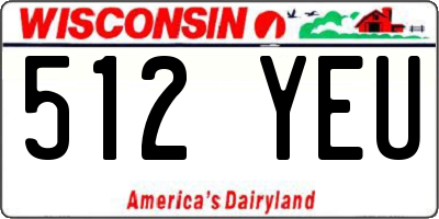 WI license plate 512YEU