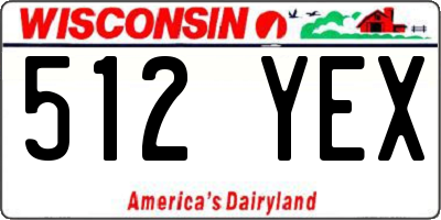 WI license plate 512YEX