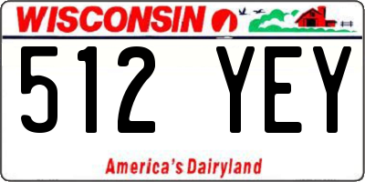 WI license plate 512YEY