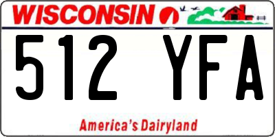 WI license plate 512YFA