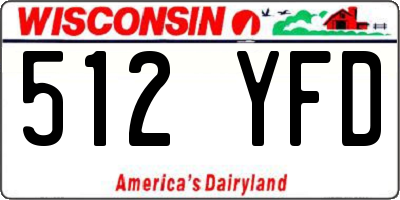 WI license plate 512YFD