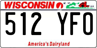 WI license plate 512YFO
