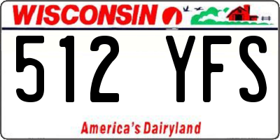 WI license plate 512YFS