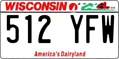 WI license plate 512YFW