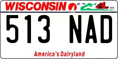 WI license plate 513NAD