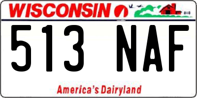 WI license plate 513NAF