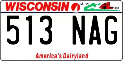 WI license plate 513NAG