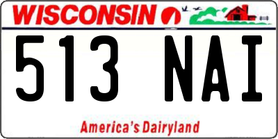 WI license plate 513NAI