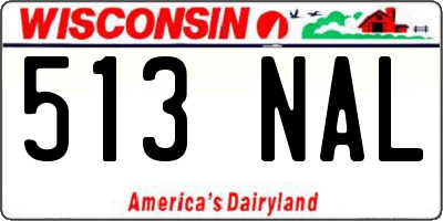 WI license plate 513NAL