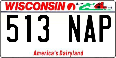 WI license plate 513NAP