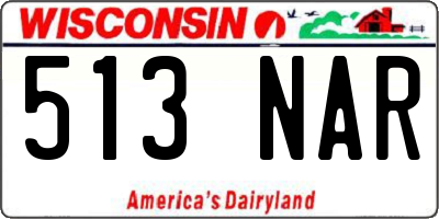 WI license plate 513NAR