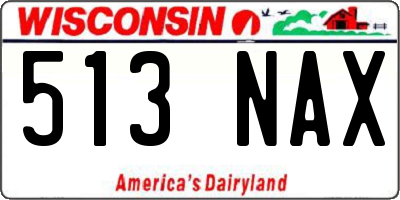 WI license plate 513NAX