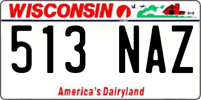 WI license plate 513NAZ
