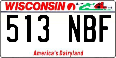 WI license plate 513NBF