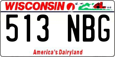 WI license plate 513NBG