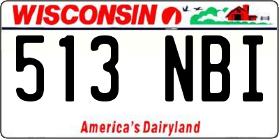 WI license plate 513NBI