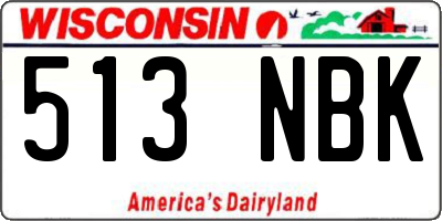 WI license plate 513NBK