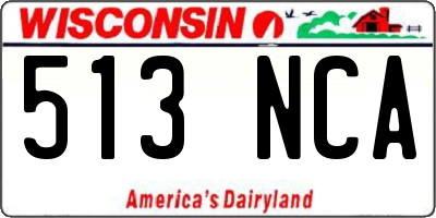 WI license plate 513NCA