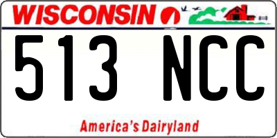 WI license plate 513NCC