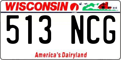 WI license plate 513NCG