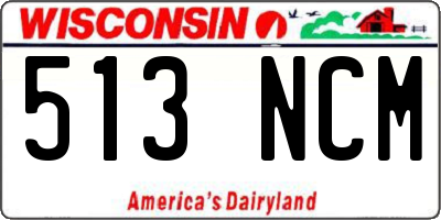 WI license plate 513NCM