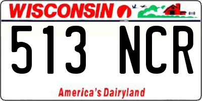 WI license plate 513NCR