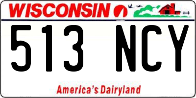 WI license plate 513NCY
